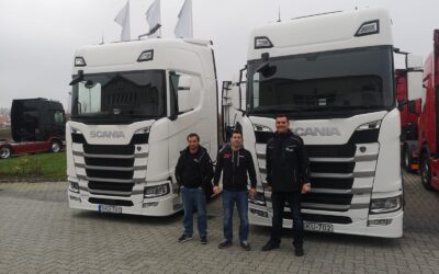 Két új Scania 500S nyerges vontatónk átvétele Lébényben